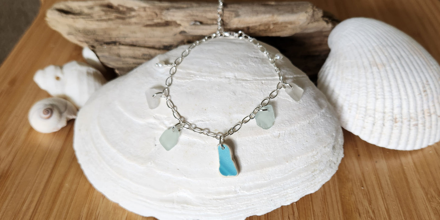 Turquoise Sea-tile Charm Bracelet