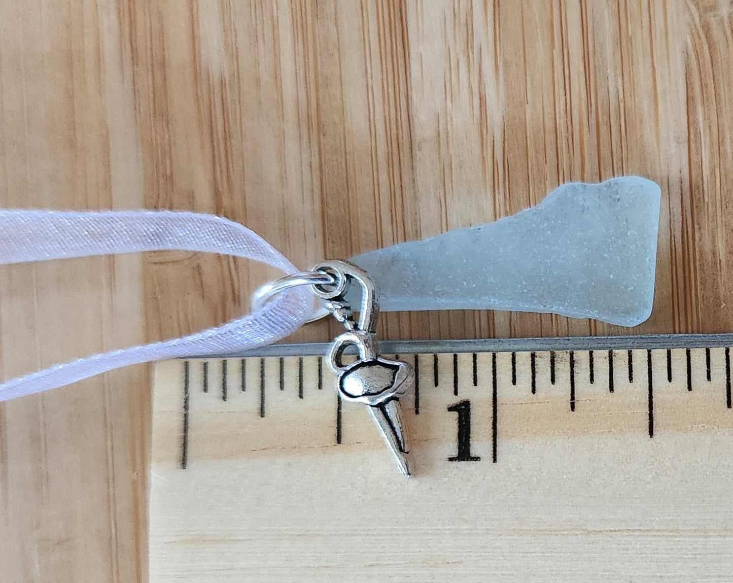 Soft Blue Sea Glass with Ballerina Charm